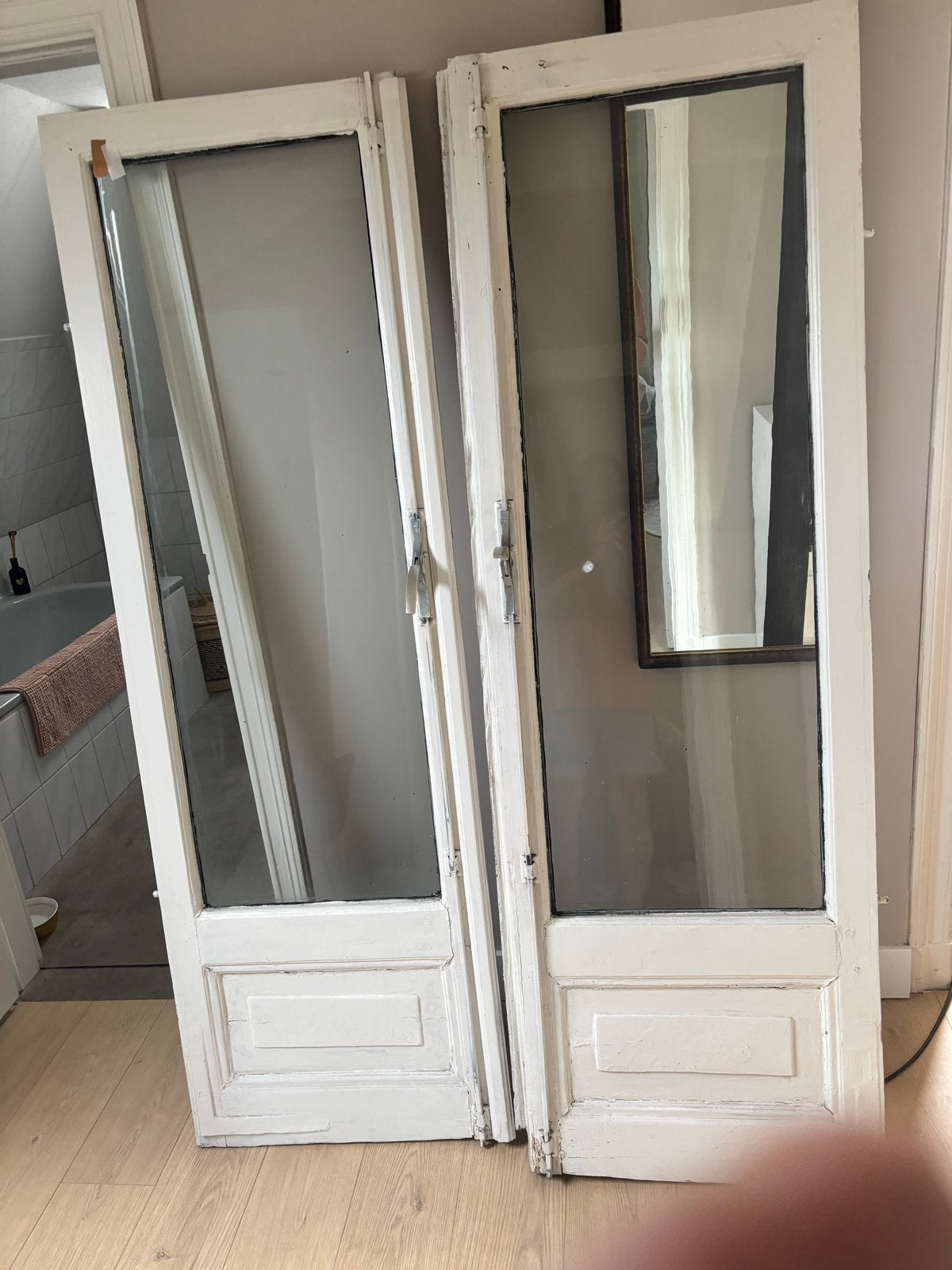 Oude openslaande deuren met getrokken glas (opknapper), Doe-het-zelf en Verbouw, Gebruikt, Minder dan 80 cm, Binnendeur, Minder dan 200 cm