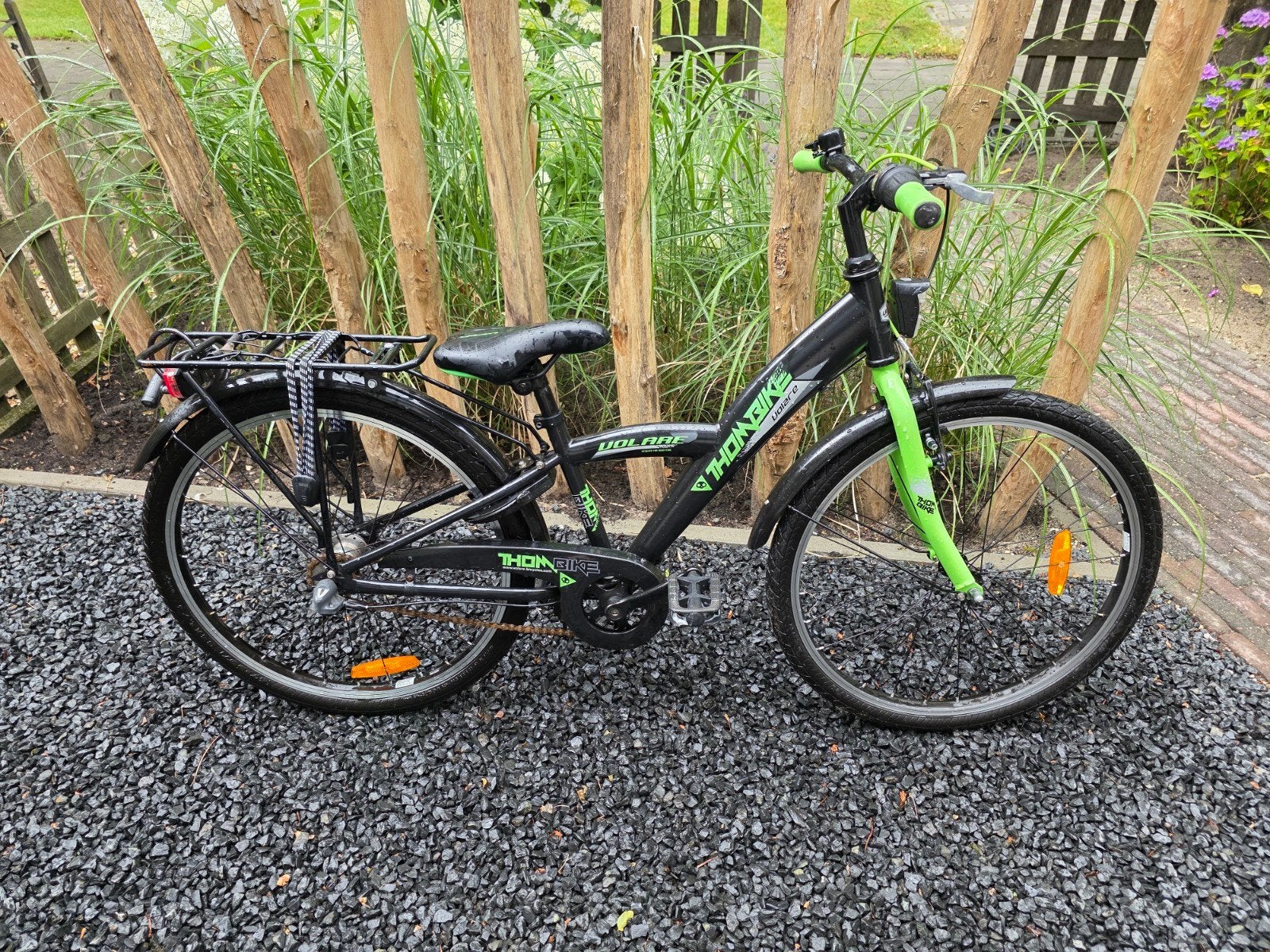 Volare Thombike kinderfiets 24 inch, zwart/groen, Ophalen of Verzenden, Zo goed als nieuw, Terugtraprem, Overige merken
