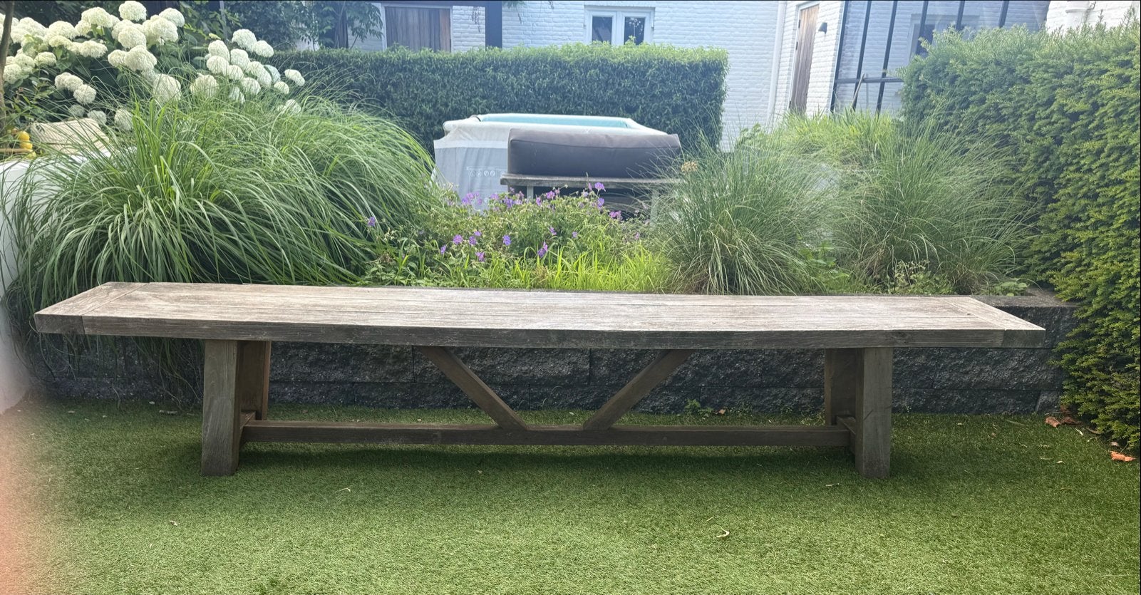 2x Houten Tuinbank 260x45 cm - Ideaal voor Tuintafel, Ophalen, Gebruikt, Hout
