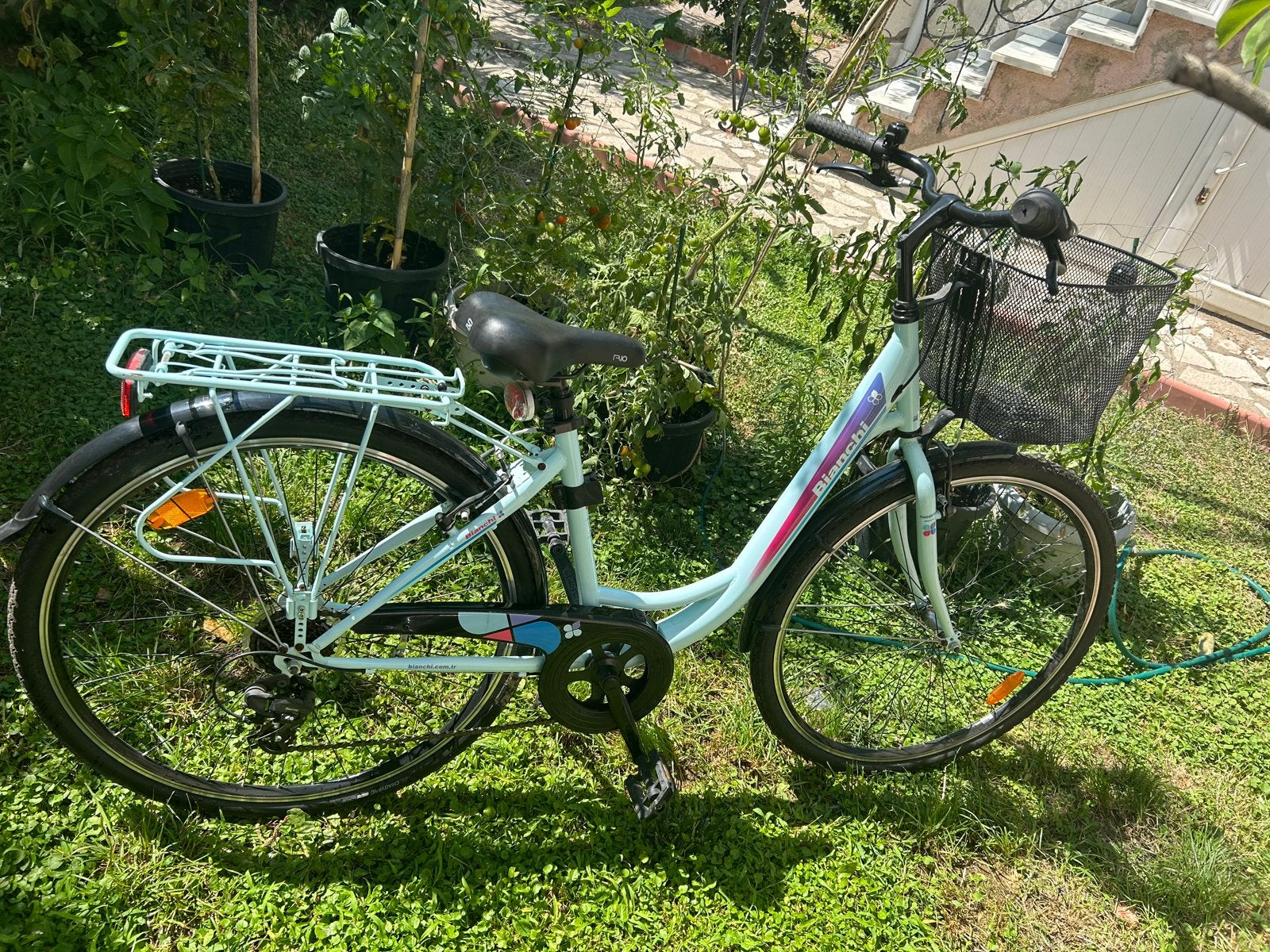 Bianchi stadsfiets met mandje en bagagedrager, Velgrem, 50 tot 53 cm, Ophalen, Overige merken