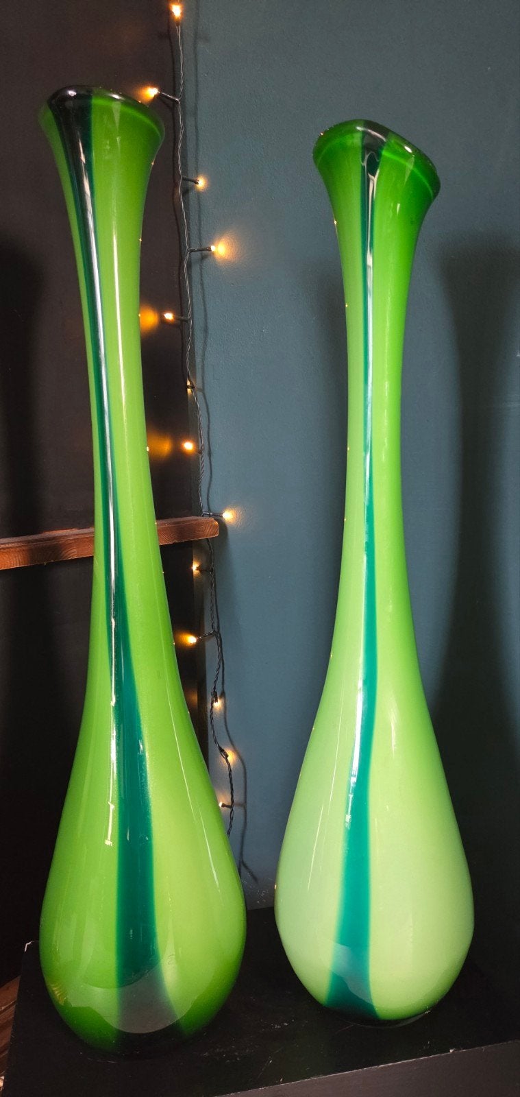 Grote Italiaanse Mondgeblazen Kunstglazen Vloervazen (2), Antiek en Kunst, Ophalen