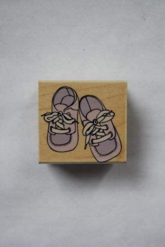 Stempel Kinderschoentjes 4x4cm, Verzenden, Nieuw, Houten stempel