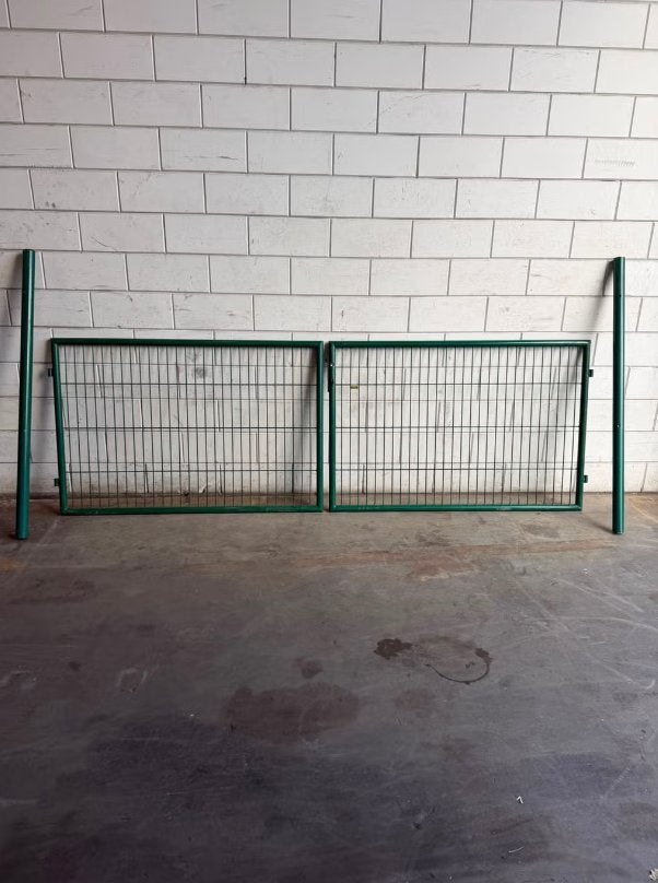 2e keus Dubbele Tuinpoort 100 x 300 cm – Antraciet en Groen, Tuin en Terras, Ophalen, 100 tot 150 cm, Zo goed als nieuw, 200 cm of meer