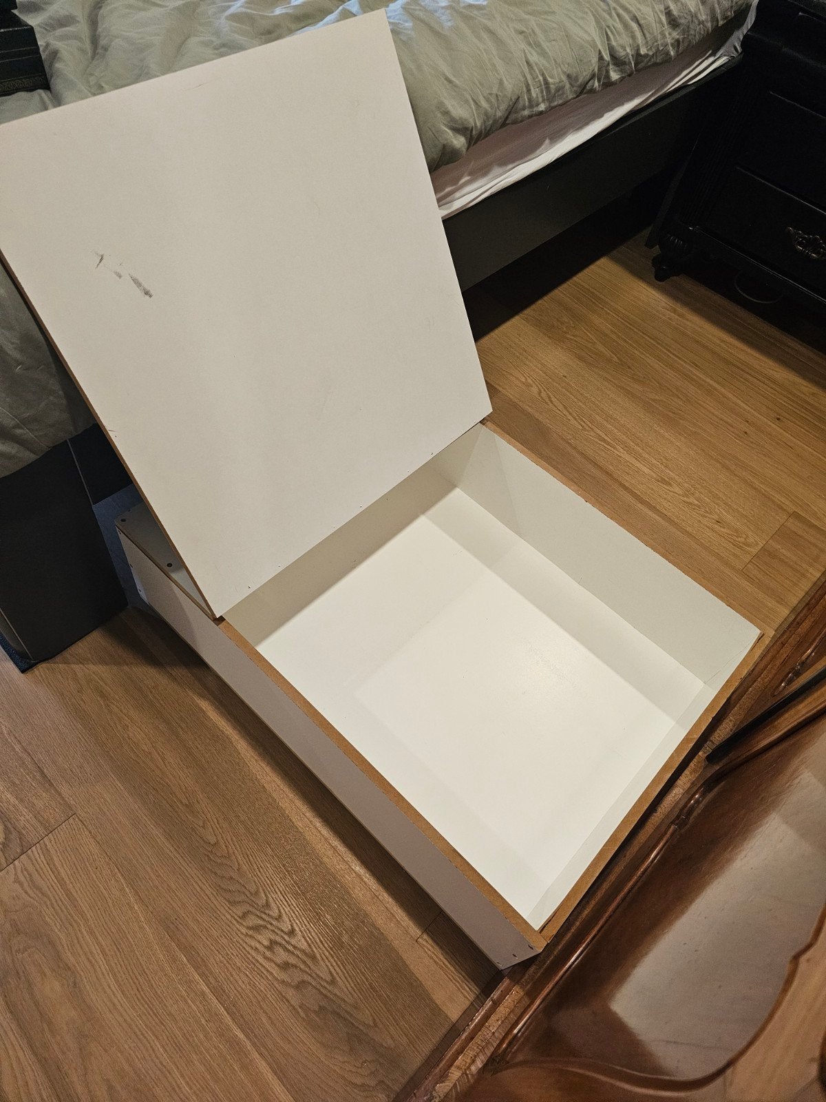 2 Witte opbergboxen/lades voor onder bed, Ophalen, Gebruikt, Overige typen