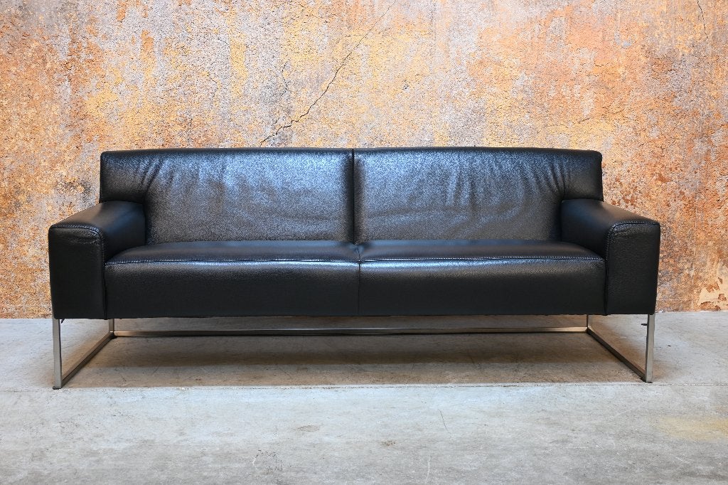 ZGANieuw zwarte leren Leolux Adartne design bank
