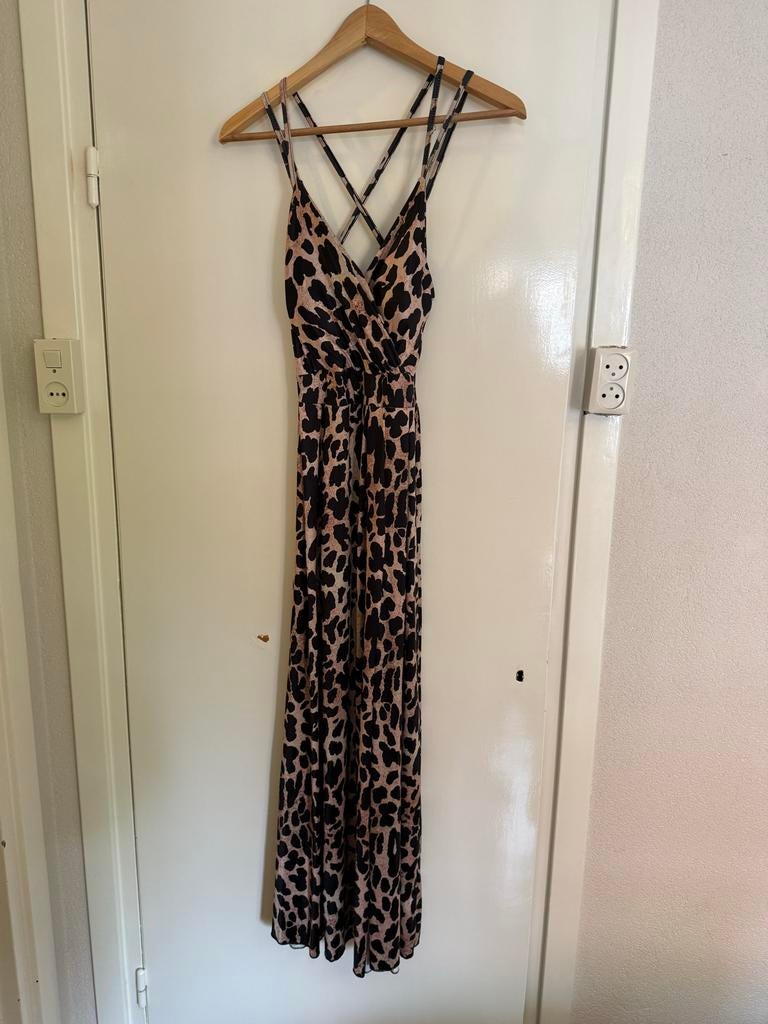 Lange luipaard/tijger print jurk maat M/L, Kleding | Dames, Ophalen of Verzenden, Zo goed als nieuw, Maat 38/40 (M), Bruin