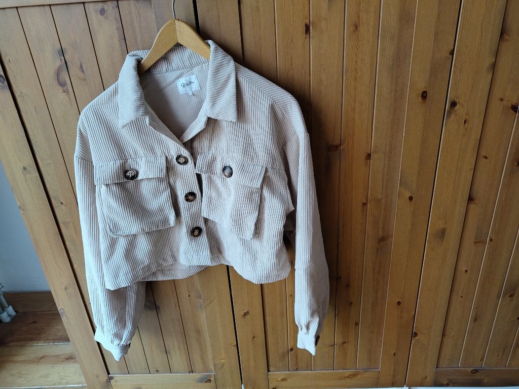 Beige jack van ribstof van Bien Bleu, maat M, Maat 38/40 (M), Beige, Ophalen of Verzenden, Jasje
