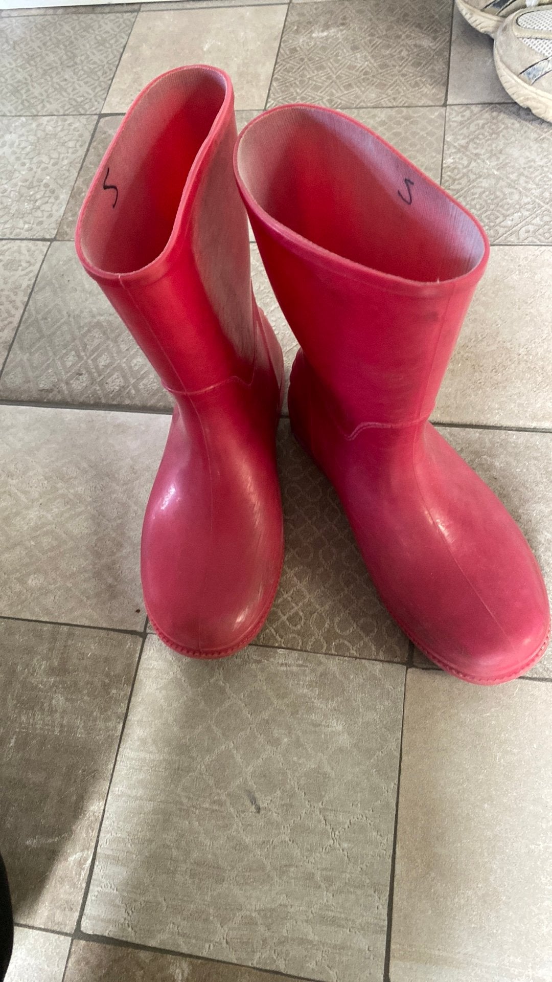 Regenlaarzen maat 33 roze fuchsia, Ophalen, Gebruikt, Jongen of Meisje, Laarzen