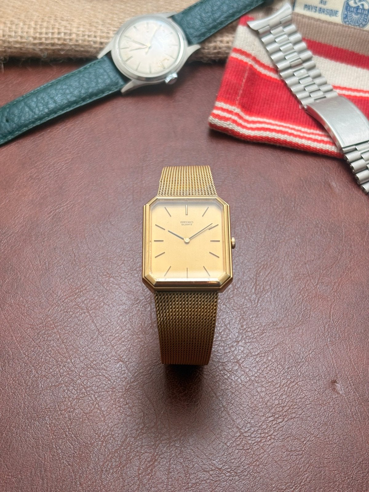 Vintage Seiko Tank 1979 Quartz, Seiko, Staal, Polshorloge, Met bandje