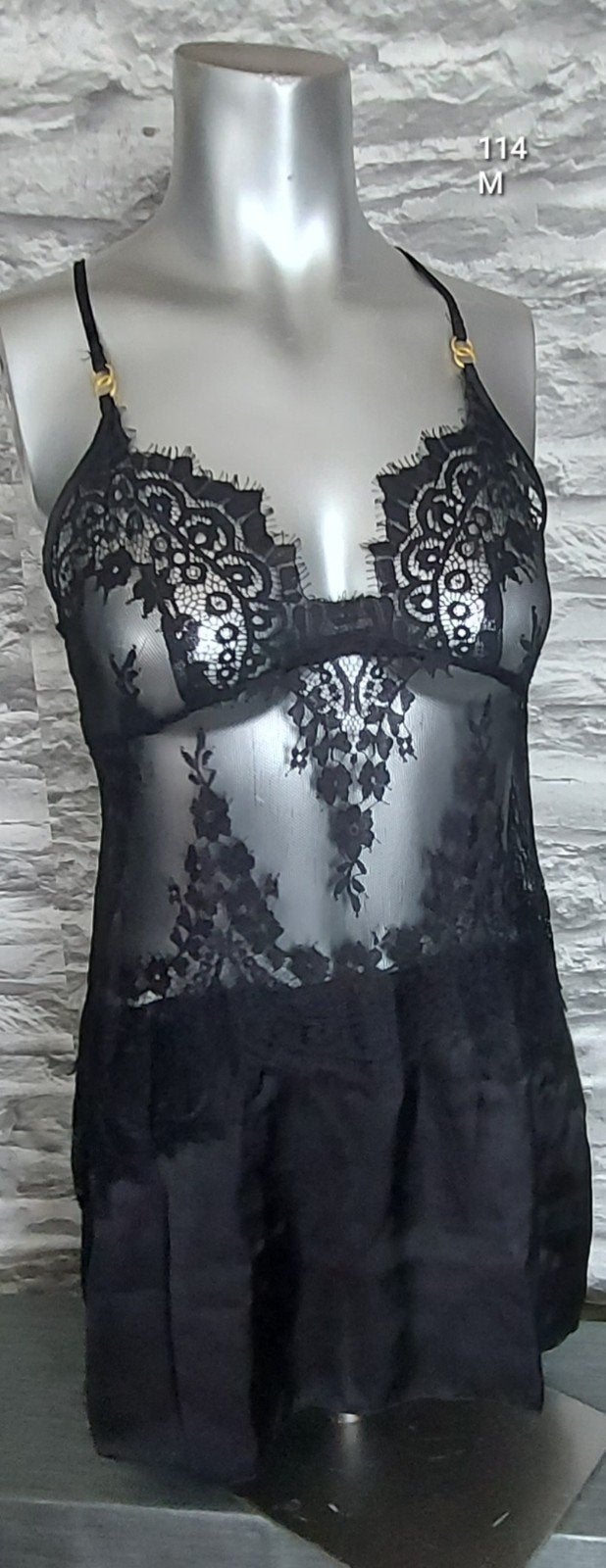 Sexy Zwart kanten lingerie jurkje, Ophalen of Verzenden, Zwart, Nachtkleding