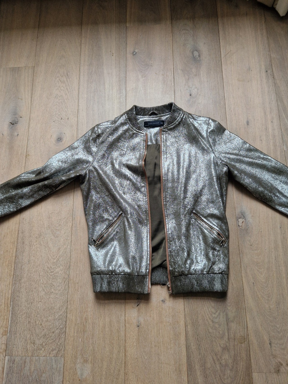 Zara Woman Bomberjack Zilver/goldGoud Maat XS, Meerkleurig, Ophalen of Verzenden, Maat 34 (XS) of kleiner, Gedragen
