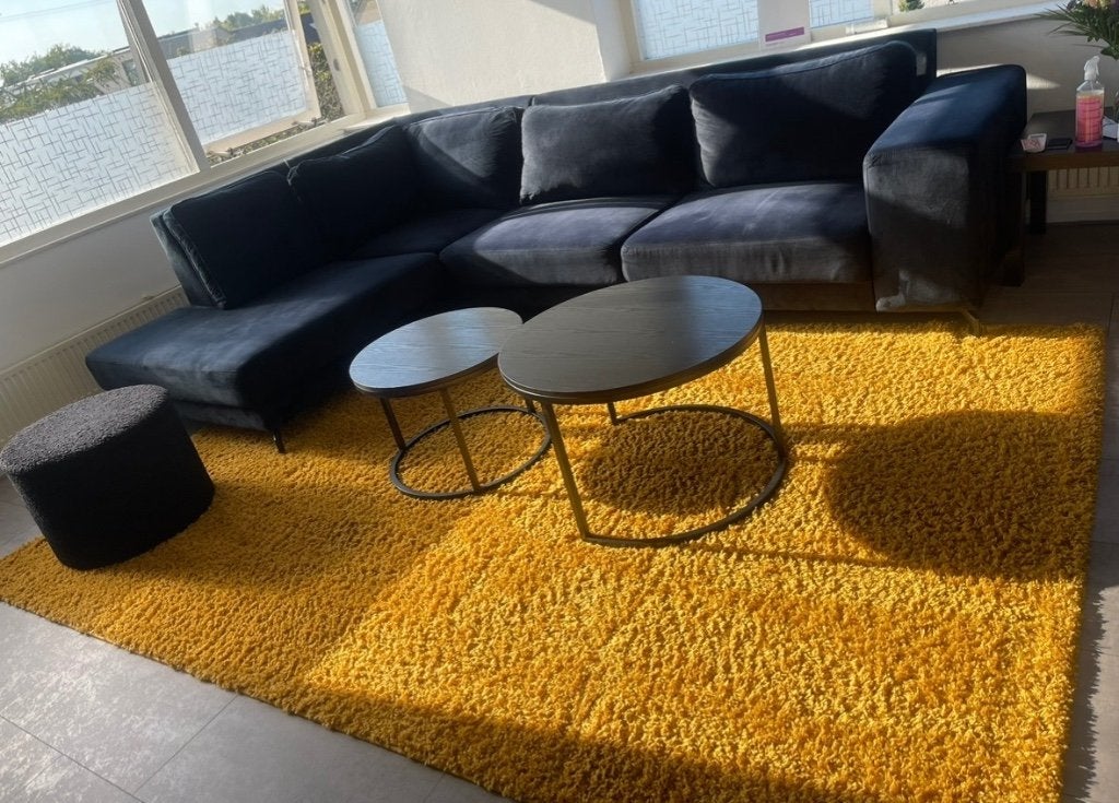 Vloerkleed oker geel, Ophalen, 200 cm of meer, Zo goed als nieuw, 200 cm of meer