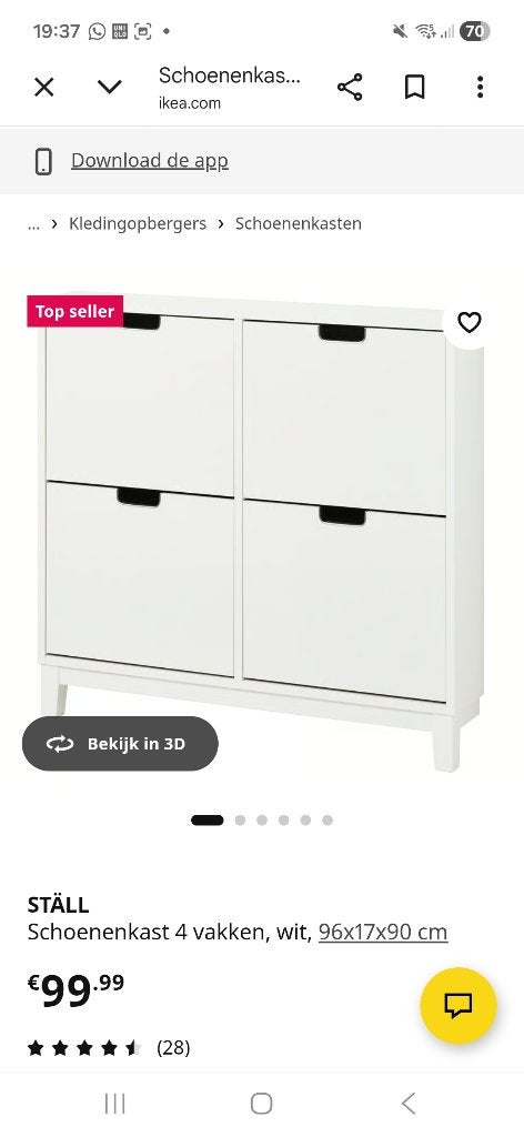 Ikea schoenenkast, Huis en Inrichting, Kasten | Schoenenkasten, Ophalen, Zo goed als nieuw