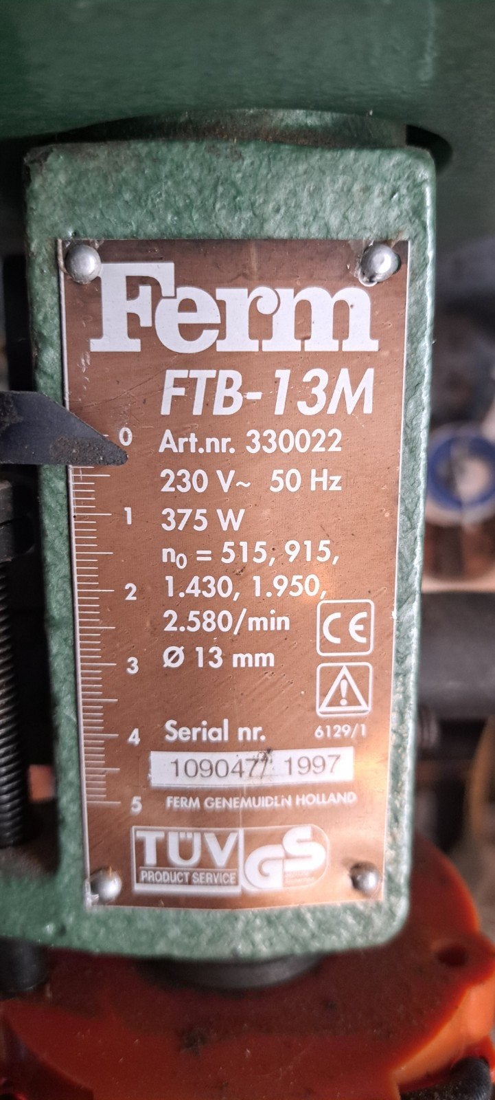 Ferm Kolomboormachine FTB-13M - Werkt prima!, Doe-het-zelf en Verbouw, Gereedschap | Boormachines, Ophalen