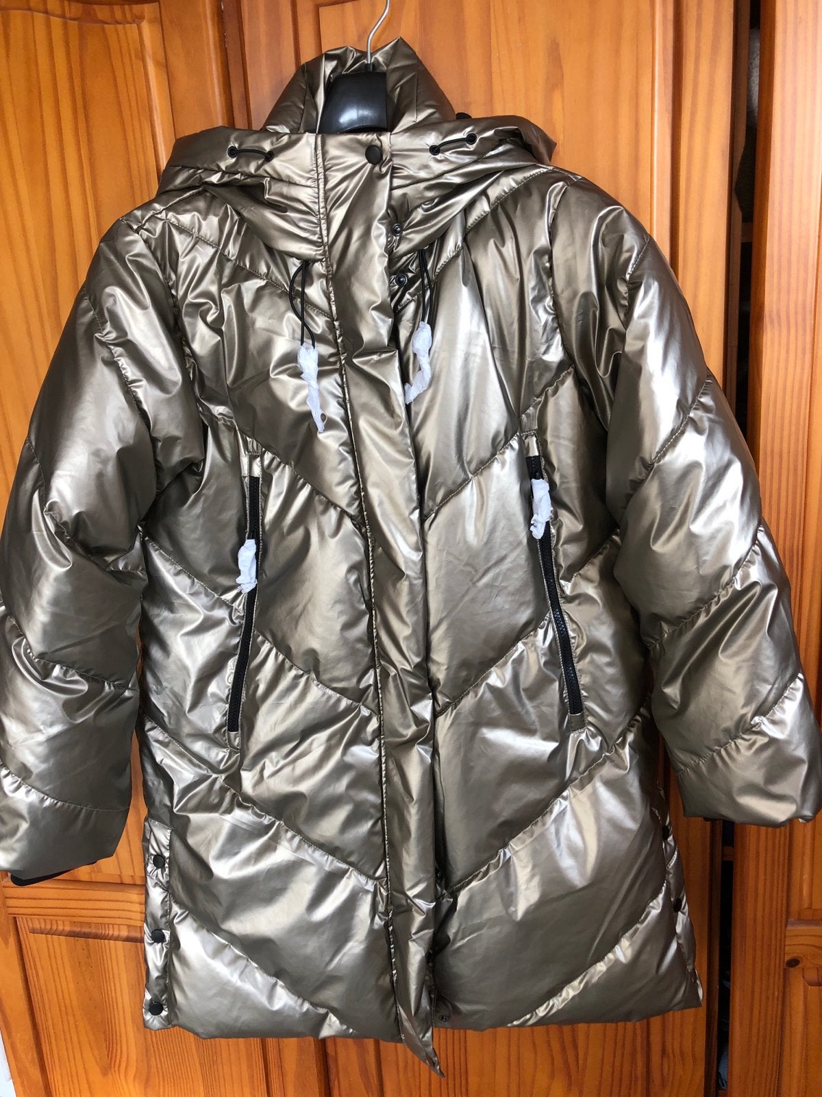 ONLY Gewatteerde Metallic Jas - Maat L, Kleding | Dames, Ophalen of Verzenden, Nieuw, Maat 42/44 (L), Overige kleuren