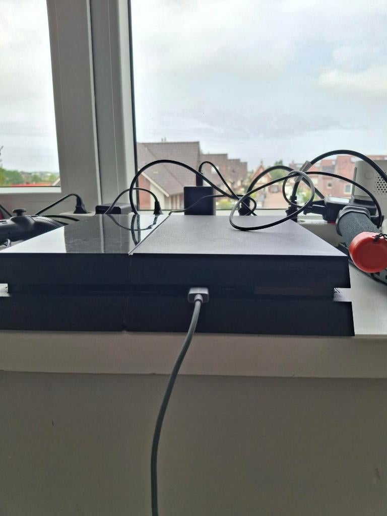 PlayStation 4 500GB + 3 Controllers + 14 games, Ophalen, Original, Met 3 controllers of meer, 500 GB