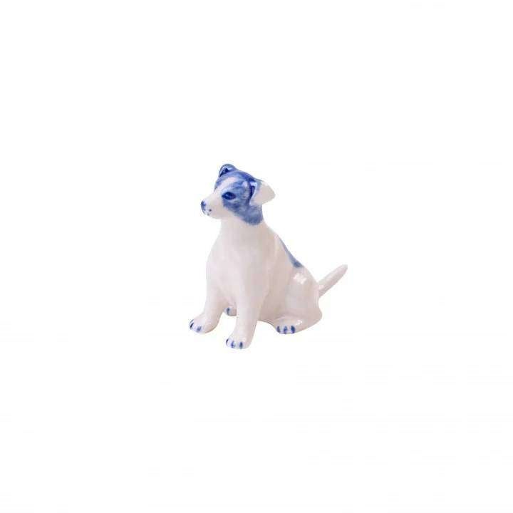 Miniatuur Jack Russell Heinen Delfts Blauw, Huis en Inrichting, Overige merken, Keramiek, Overige typen, Ophalen of Verzenden
