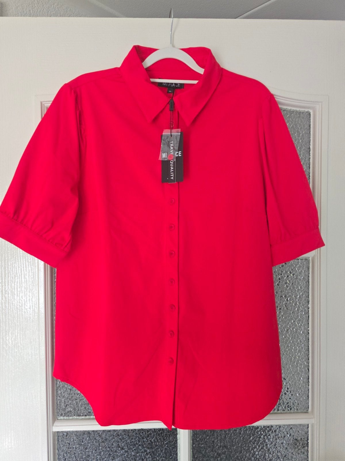 nieuw mi piace blouse xl red travel, Kleding | Dames, Ophalen of Verzenden, Nieuw, Maat 46/48 (XL) of groter, Rood