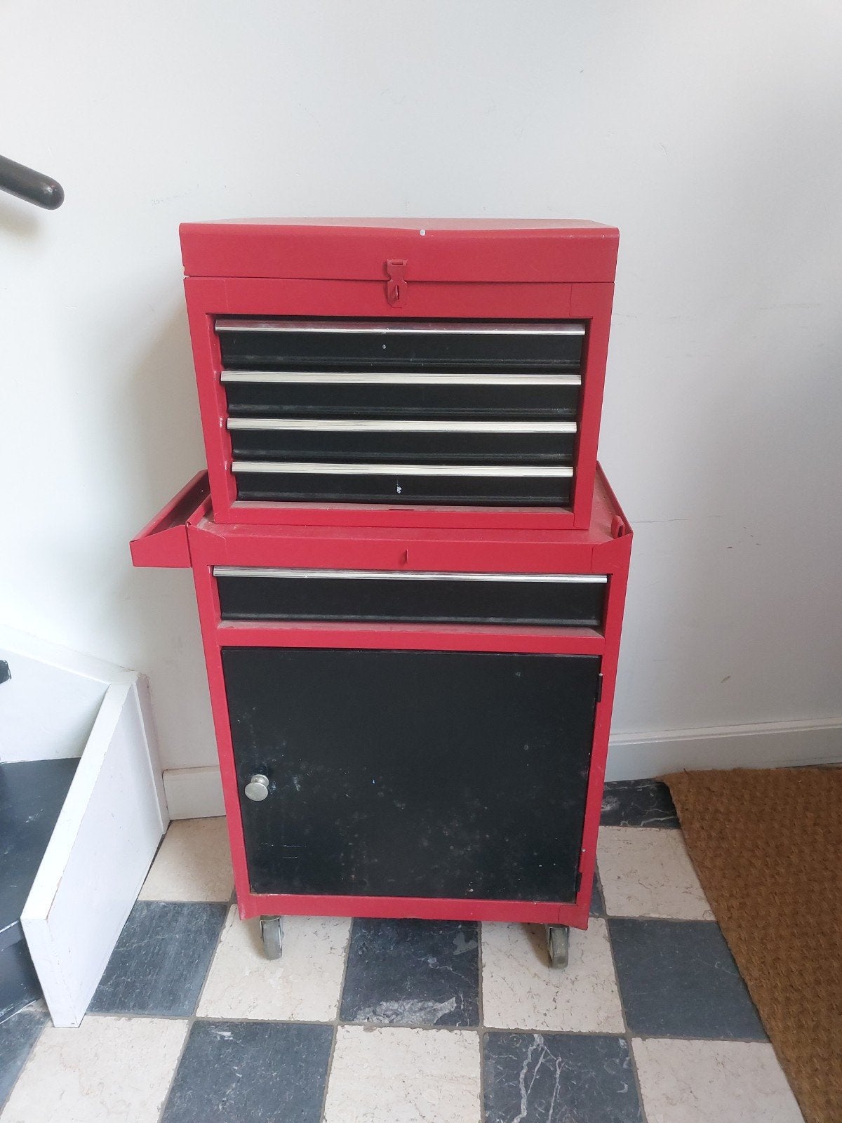Gereedschapswagen - Staal - Rood/Zwart, Ophalen