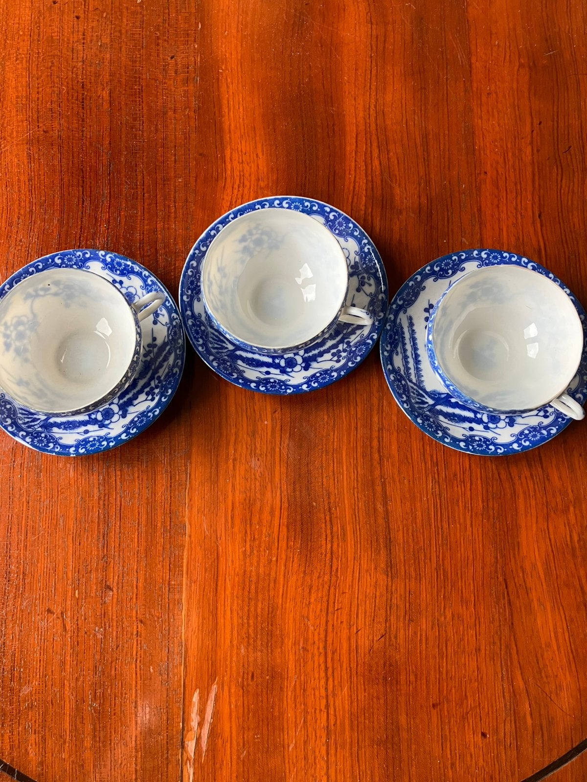 3 kleine Japanse eierporseleinen kop en schoteltjes, Ophalen of Verzenden