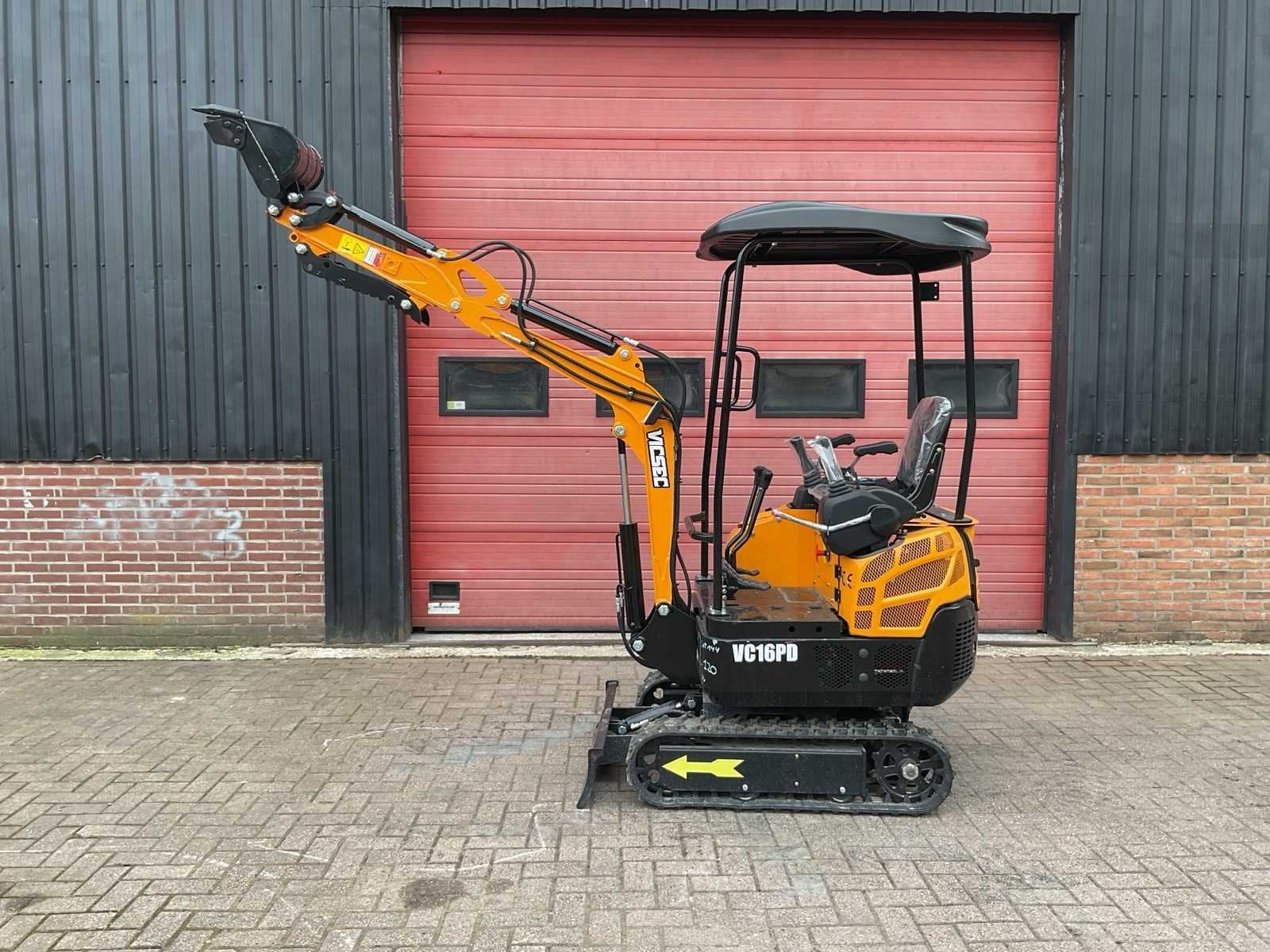Vicsec VC16PD Geel Minigraafmachine, Zakelijke goederen, Machines en Bouw | Kranen en Graafmachines, Graafmachine