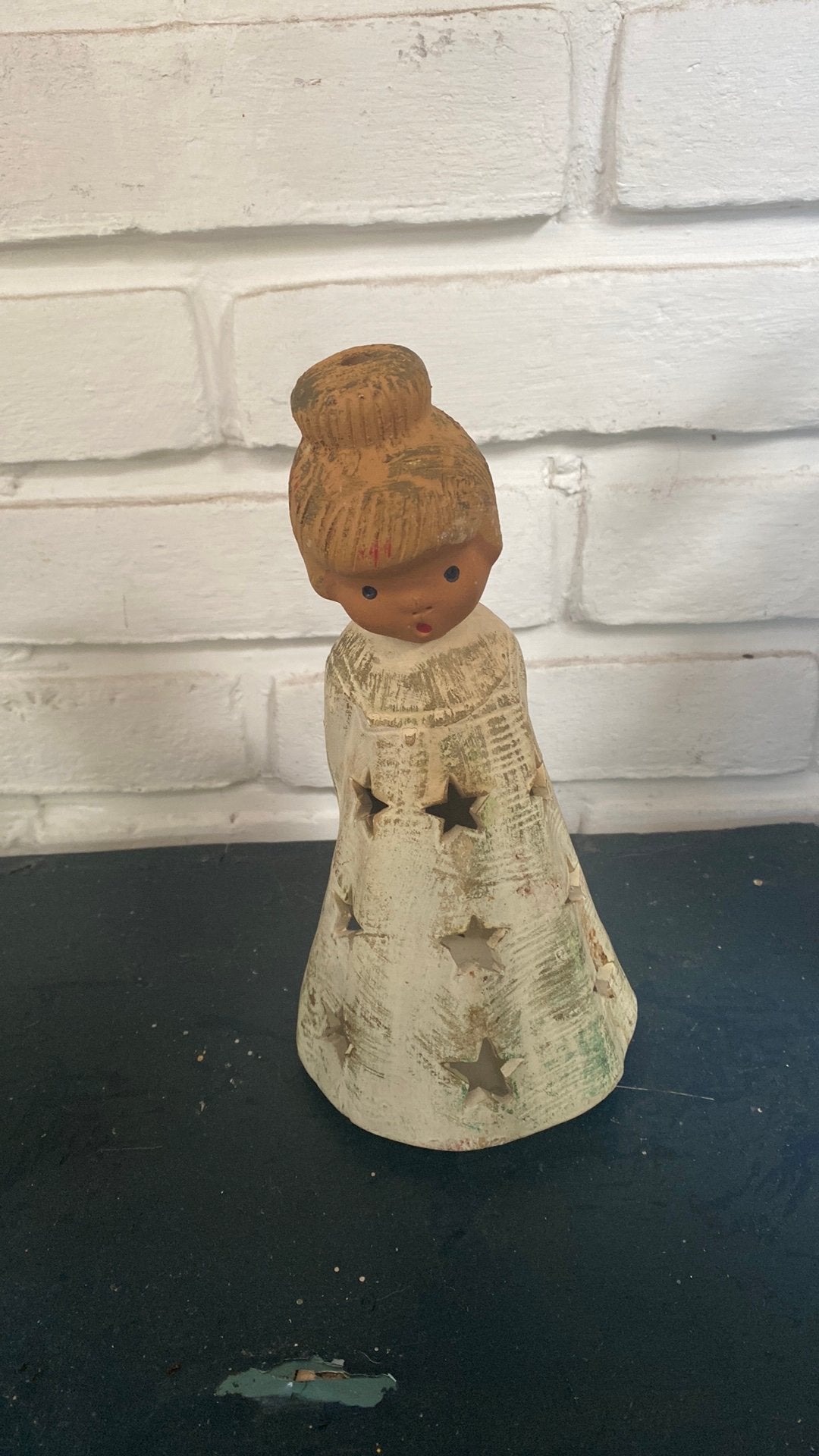 Brocante theelicht engel kerst, Ophalen of Verzenden