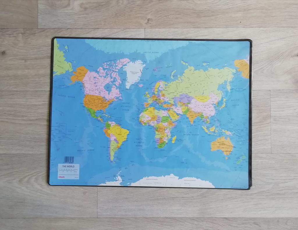 Bureauonderlegger wereldkaart, Diversen, Bureau-accessoires, Gebruikt, Ophalen of Verzenden