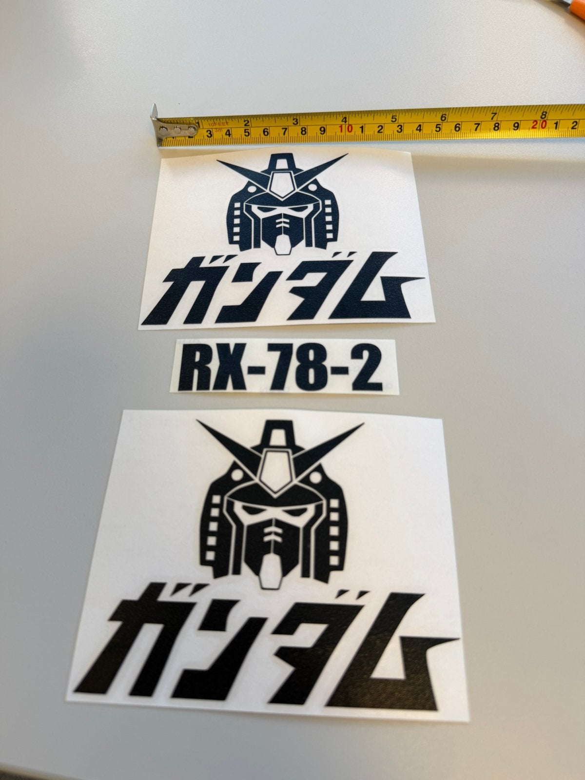 Gundam RX-78-2 Sticker Set Anime Decals 3 Zwart Wit stickers, Ophalen of Verzenden, Nieuw