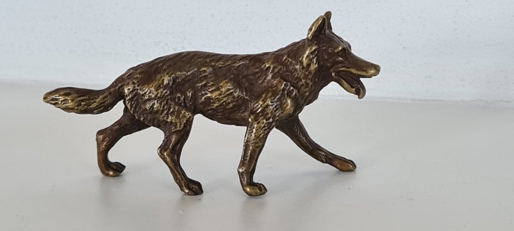 Weens Bronzen Sculptuur van een Wolf Hond Fritz Bermann FBW, Antiek en Kunst, Ophalen of Verzenden