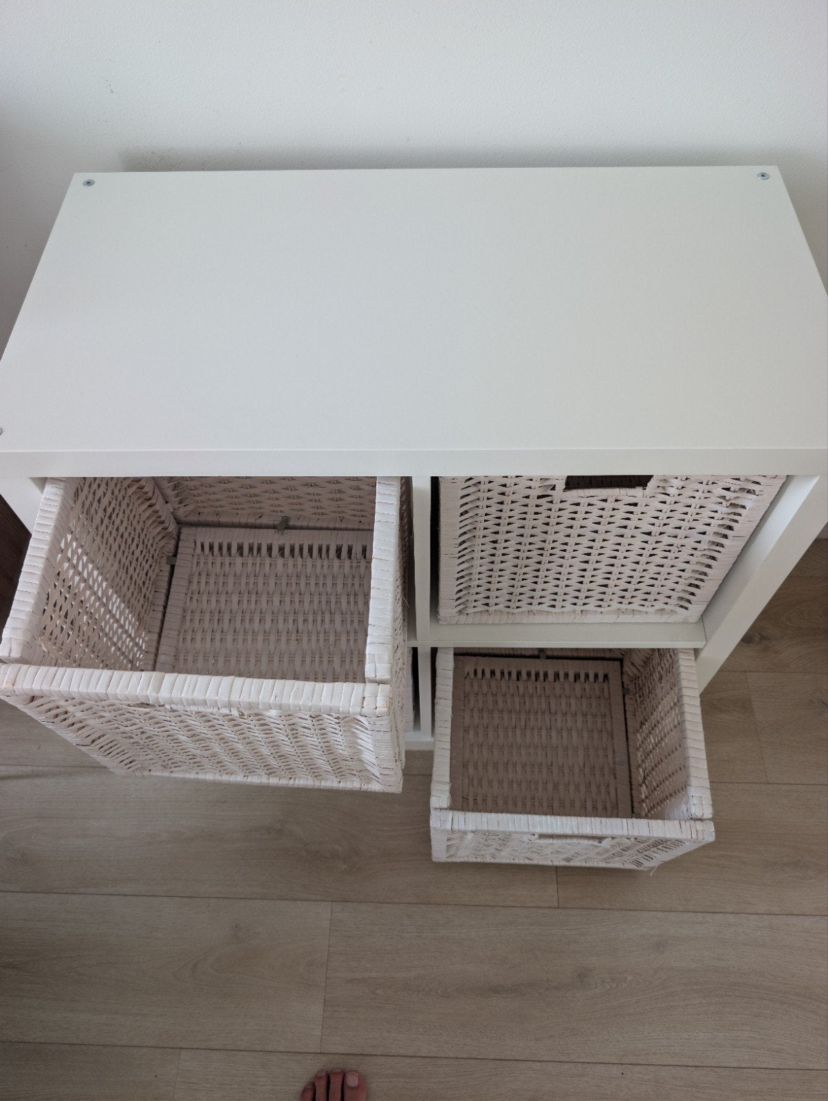 Kallax kast 77x77 met 4 opbergmandjes, Ophalen, Zo goed als nieuw