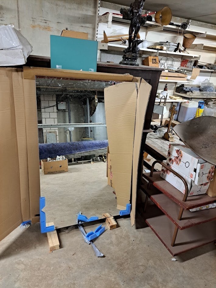 Spiegel, Ophalen, Minder dan 50 cm, Zo goed als nieuw, Minder dan 100 cm