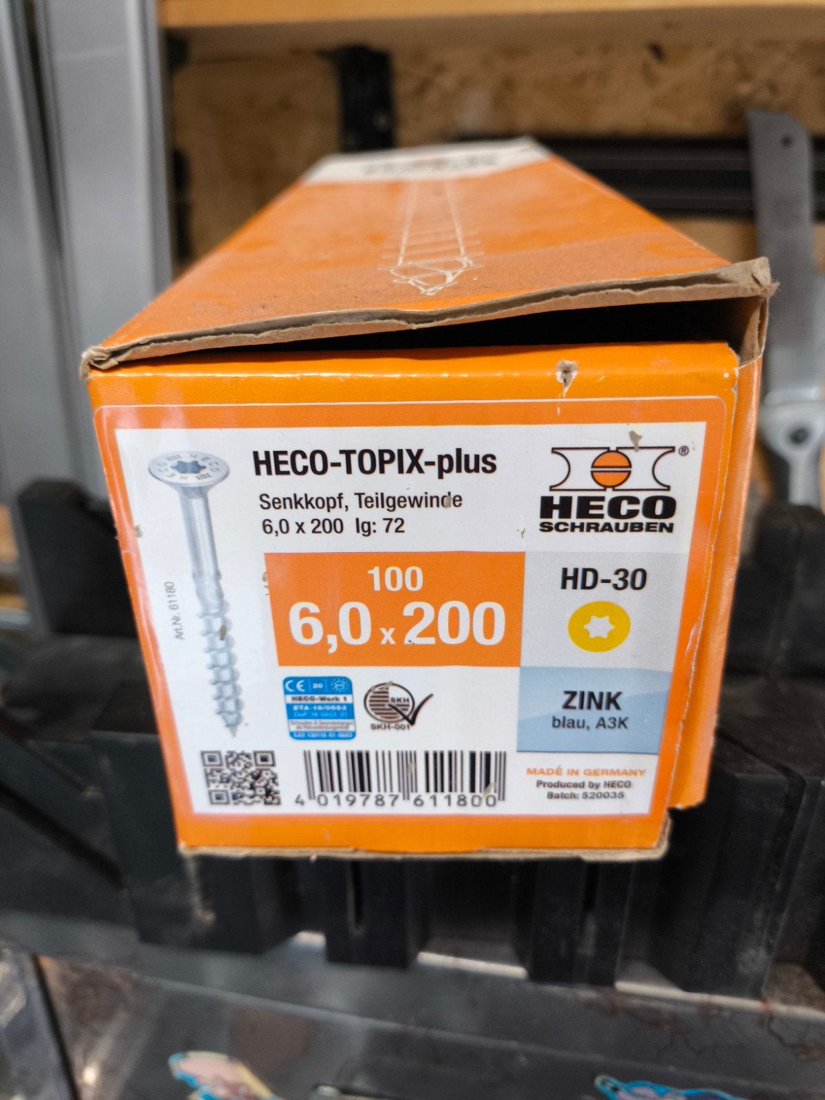 HECO-TOPIX-plus schroeven 6,0x200 mm, 100 stuks, Ophalen of Verzenden, Nieuw, 100 tot 250 mm, Schroeven