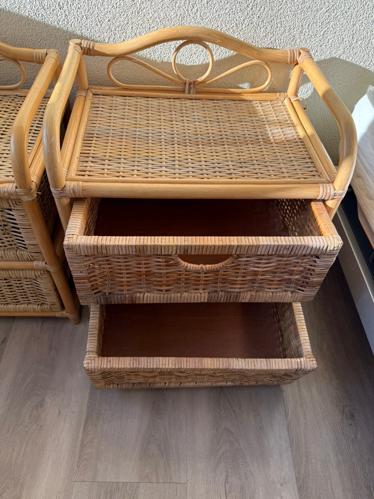 Rotan nachtkastjes, Ophalen, Overige materialen, Gebruikt, 55 tot 70 cm