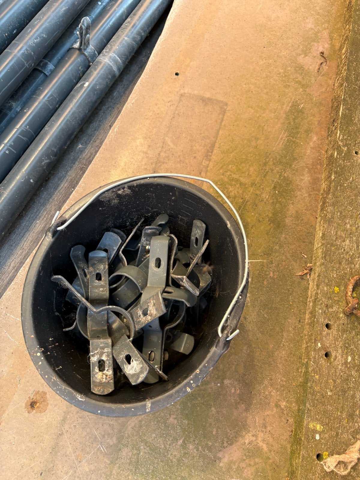 Dubbelstaafmat hekwerk met palen en bevestigingsmateriaal, Ophalen, Gebruikt, IJzer, Dubbelstaafmat hekwerk