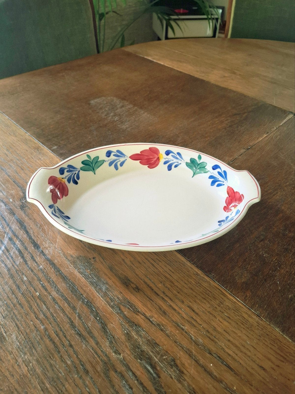 Vintage ovale schaal Petrus Regout Maastricht Boerenbont, Ophalen of Verzenden