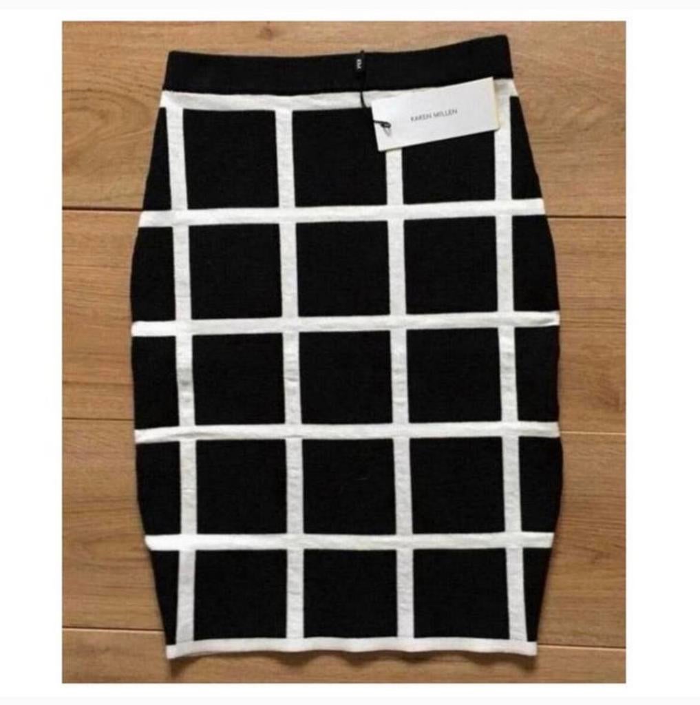 Karen Millen kort jurk rok dress XS zwart wit NIEUW rokje, Zwart, Nieuw, Ophalen of Verzenden, H