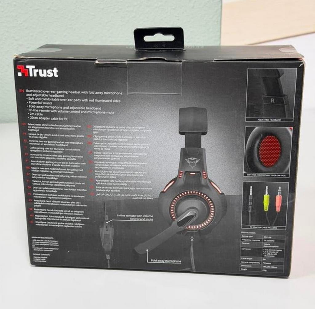 Trust GXT-407 Ravu Verlicht Gaming Headset koptelefoon Nieuw, Mute-functie, Nieuw, Ophalen of Verzenden, H
