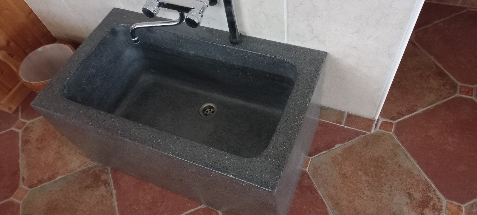Terrazzo voetenbad 82x47x40 cm, Sport en Fitness, Sauna, Ophalen, Zo goed als nieuw, Complete sauna