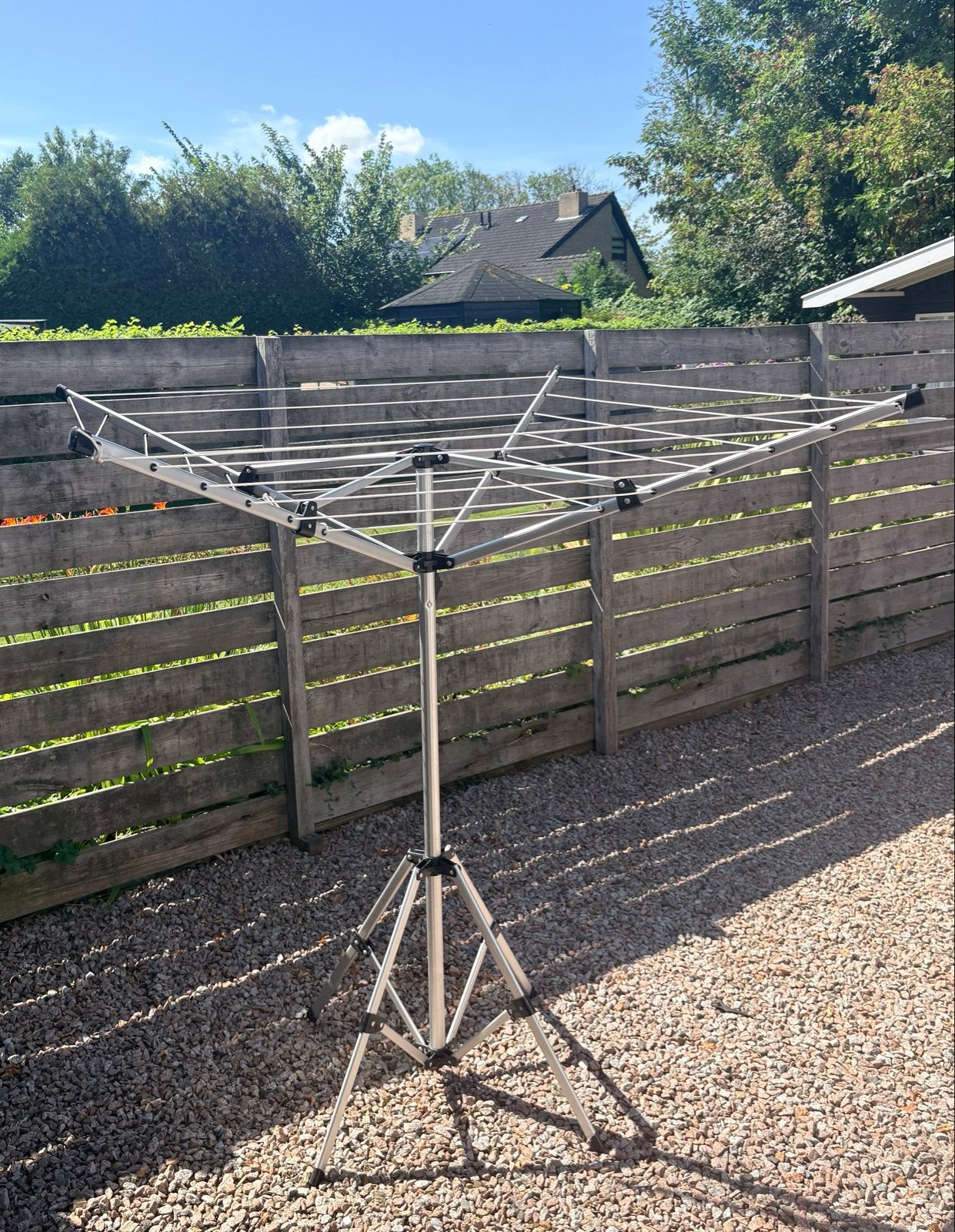 Lichtgewicht aluminium camping droogmolen, Ophalen, Zo goed als nieuw