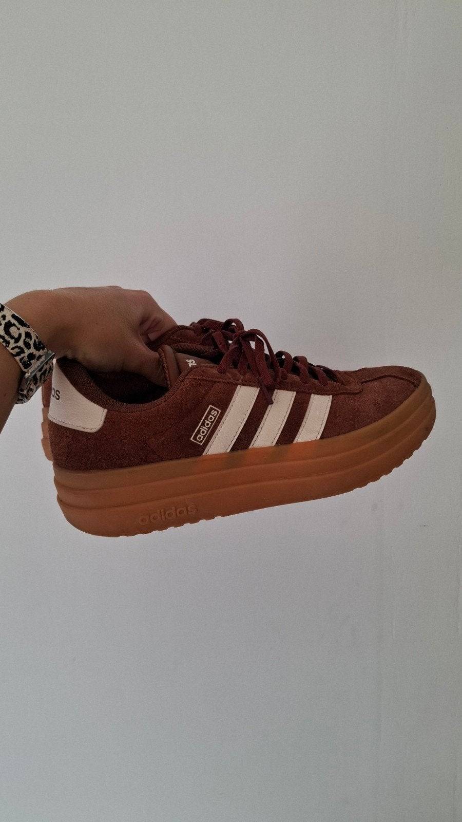Adidas sneakers bruin maat 40 • vl court plateau, Ophalen of Verzenden