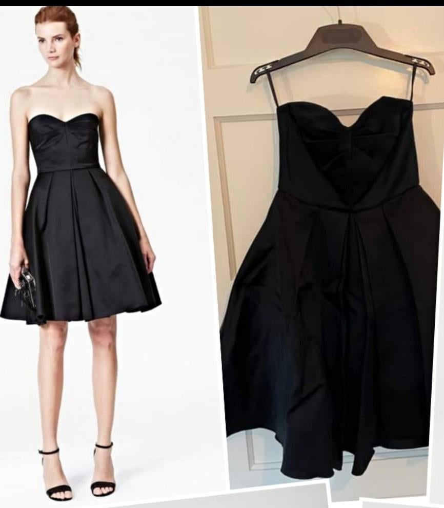 French Connection Korte Strapless Feestjurk EU38 M, Ophalen of Verzenden, Zo goed als nieuw, Zwart, Boven de knie