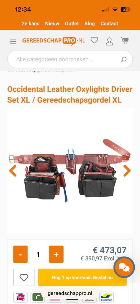 Occidental gereedschapsriem, Ophalen, Zo goed als nieuw