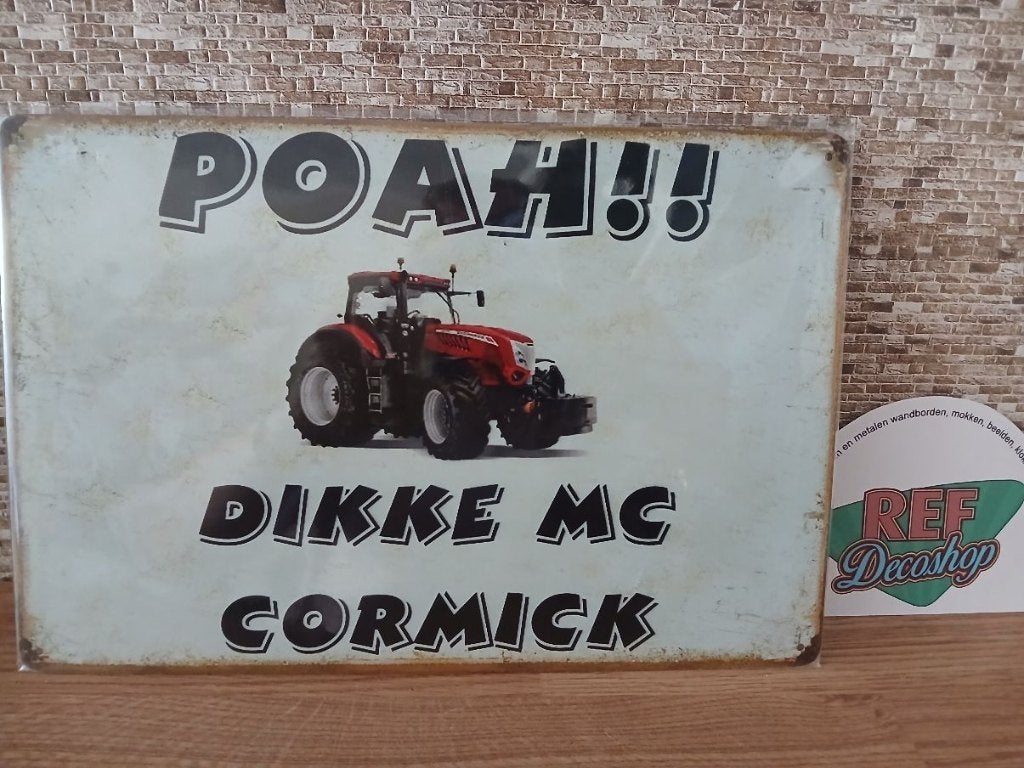 metalen bordje poah !! afbeelding tractor, 20x30 cm, Ophalen of Verzenden, Nieuw, Reclamebord