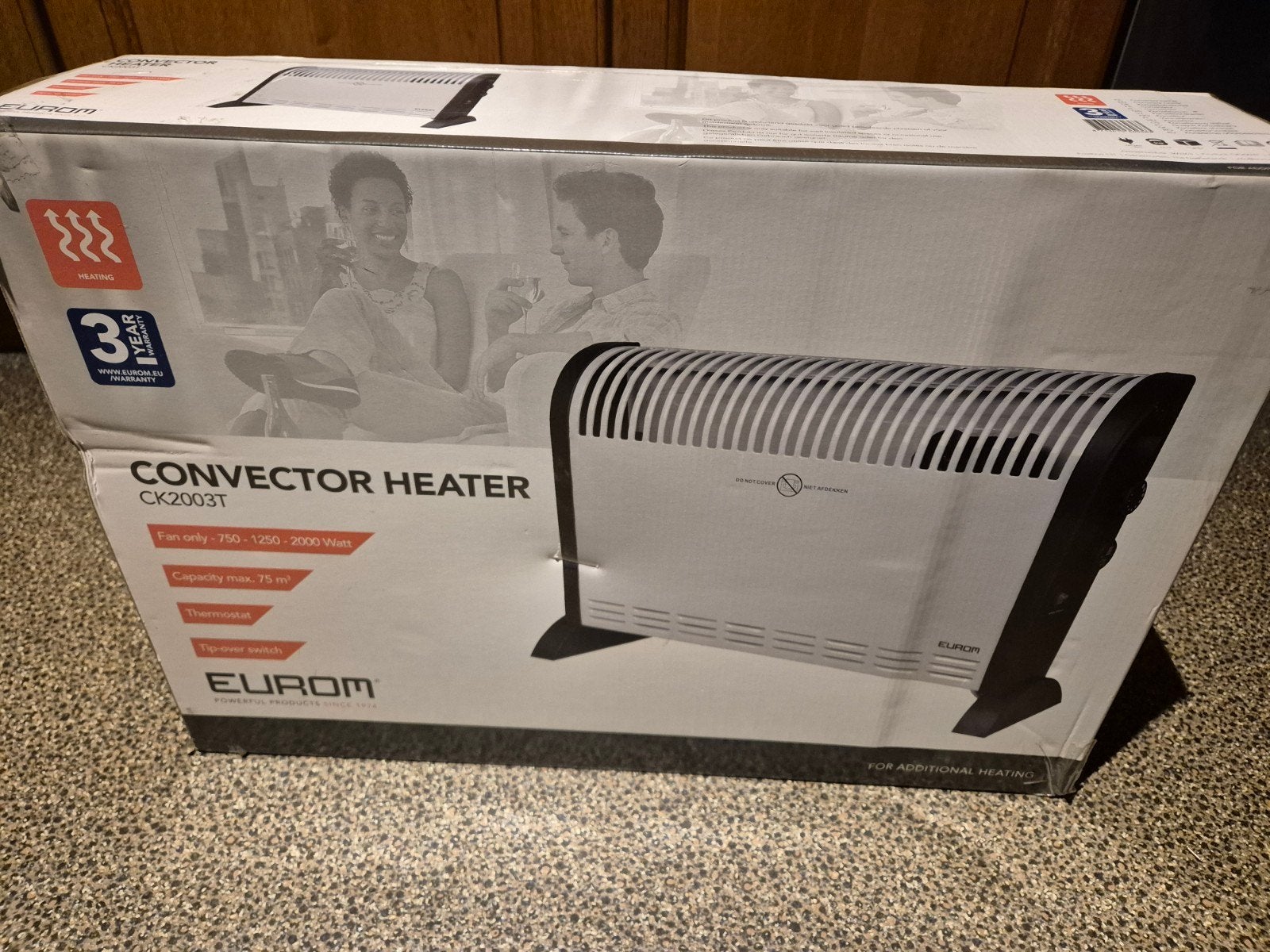 Nieuwe Eurom Convector Heater CK2003T - 2000W, Doe-het-zelf en Verbouw, Ophalen of Verzenden, Nieuw, 800 watt of meer, Kachel