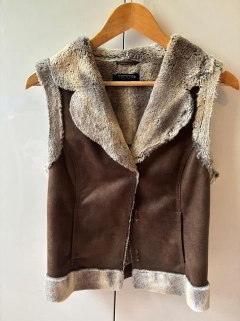 Mouwloos vest, Bruin, Zo goed als nieuw, Maat 36 (S), Comma