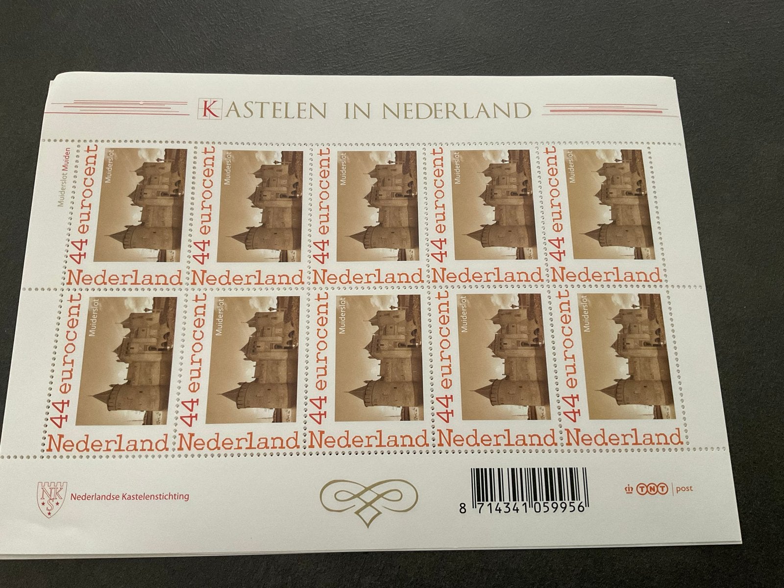 Postzegelvel Kastelen in Nederland - Muiderslot, Ophalen of Verzenden, Na 1940, Postfris