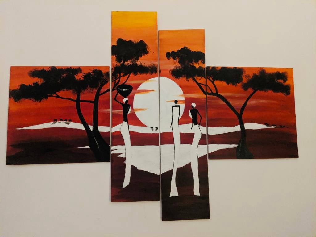 Schilderij Afrikaanse zonsondergang, Ophalen