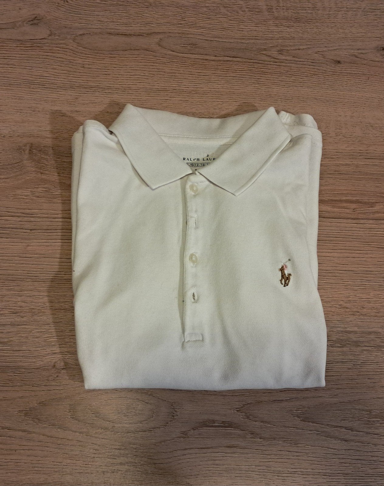 Ralph Lauren polo shirt wit maat 150 (12-14 jaar), Gebruikt, Jongen of Meisje, Ophalen of Verzenden, Shirt of Longsleeve
