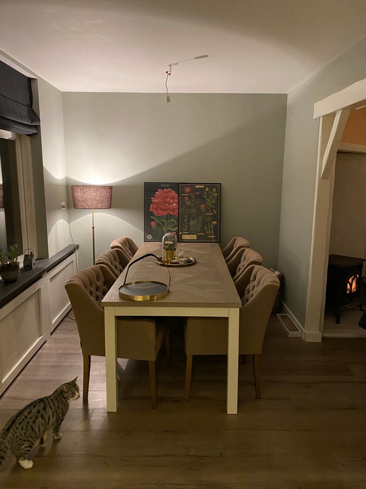 Goossens Eetkamerstoel Pearl Bruin Stof, Huis en Inrichting, Stoelen, Ophalen, Bruin, Nieuw, Eén