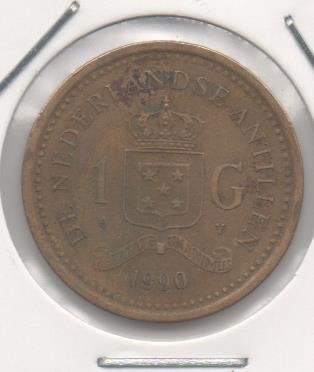 1 Gulden 1990 Nederlandse antillen, Ophalen of Verzenden, Koningin Beatrix, 1 gulden, Losse munt